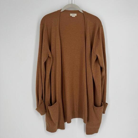 Fat Face cardigan sweater 12 brown mid length wool blend fall minimalist boho - Picture 1 of 5
